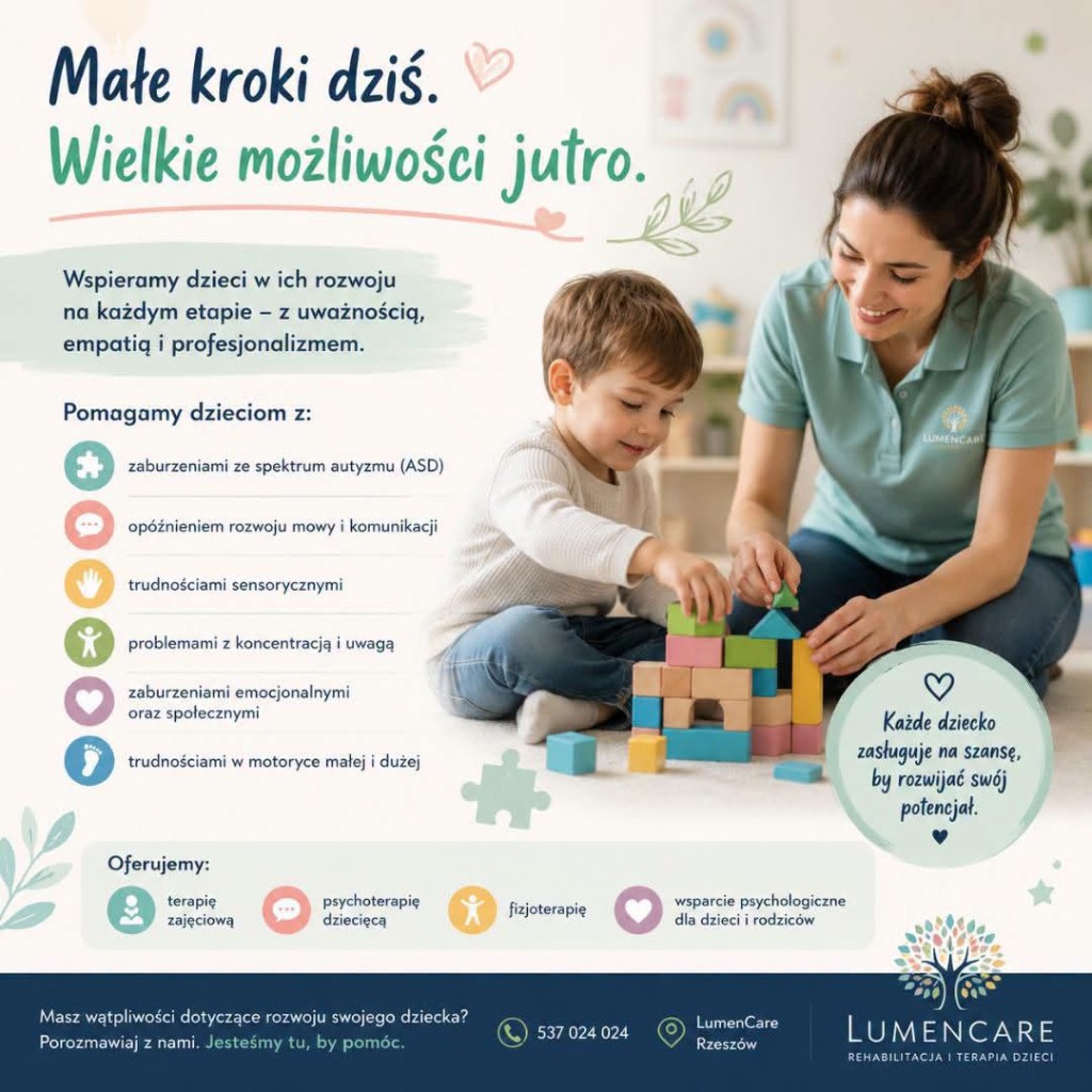 Lumen Care — wspieramy rozwój dzieci: terapia, fizjoterapia, integracja sensoryczna, wsparcie emocjonalne